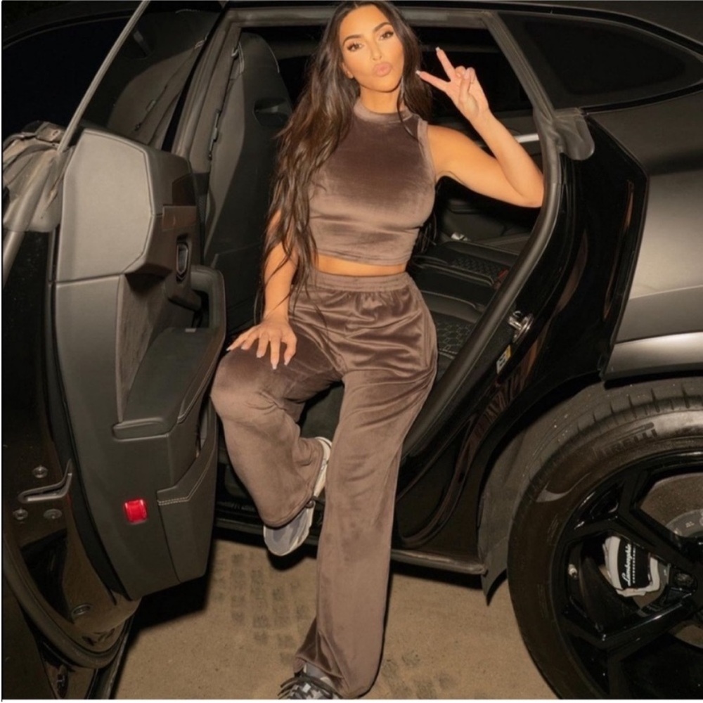 Skims Velour Wide Leg Pants